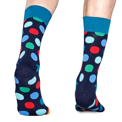 Happy Socks Variety Dot Pattern Crew Socks (US, Numeric, 9, 11, Regular, Regular, Big Dot Navy)2
