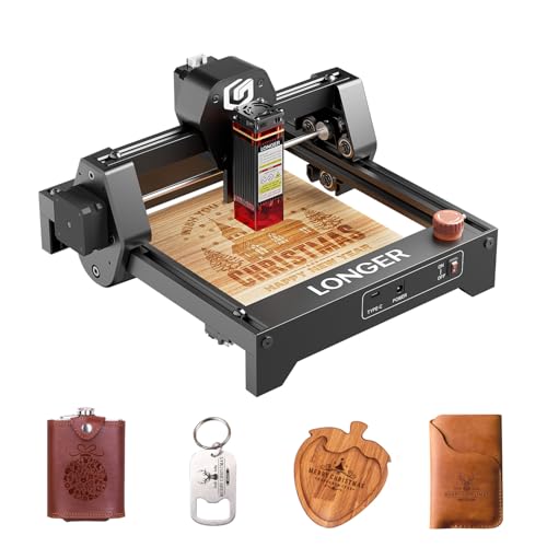LONGER Machine de gravure laser RAY5 Mini, découpeuse haute vitesse 12 000 mm/min, pour une surface de gravure de 130 x 140 mm, Wi-Fi, sécurité avec arrêt...