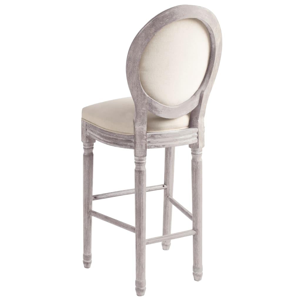 Lot de 2 tabourets de bar en lin blanc