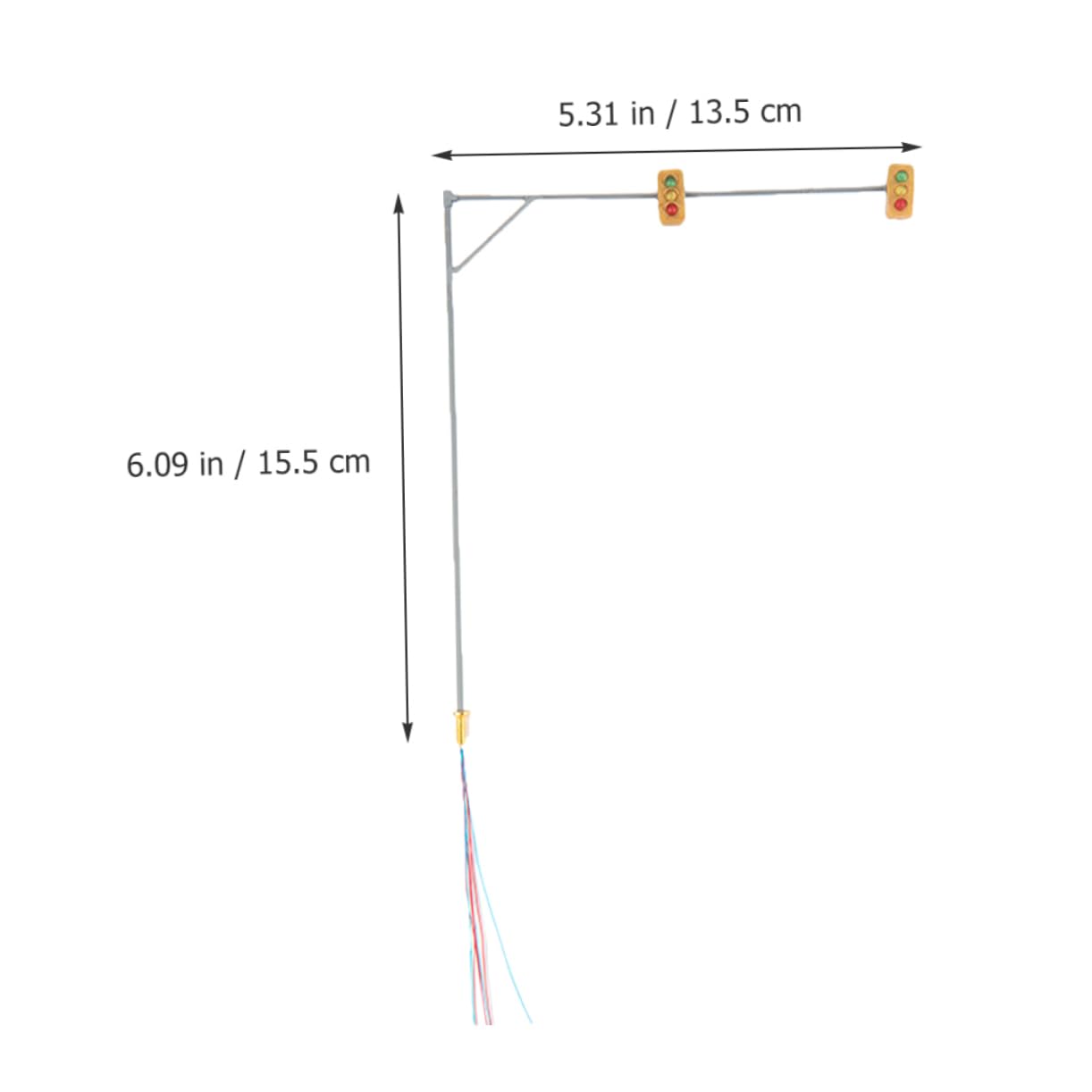 SEWOART Mini Railroad Traffic Light Model Abs Metal Table Decor for Train Layout Micro Landscape Lamp