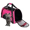 Pet Dog Cat Carrier Bag Puppy Handbag Portable Pet Travel Bag Soft Sided Bag Airline Approved with Breathable Mesh Pouch Pet Car Seat Booster Puppy Cage Tote for Small Medium Dogs Cats Puppies Rabbit