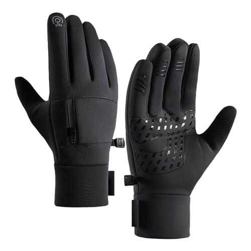 FGUUTYM Guantes de invierno para montar al aire libre, cálidos, para pantalla táctil, SMS, guantes antideslizantes, resistentes al viento, cálidos, guantes de trabajo deportivos para clima frío (sin
