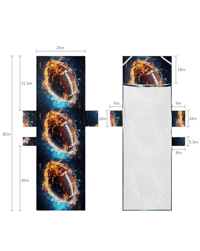 Rugby Beach Lounge Chair Towel Cover, Soft Chaise Lounge Towel with Side Pockets Patio Pool Chairs Cover for Beach/Pool Sunbathing 29x85 Football Flame Modern Abstract Art
