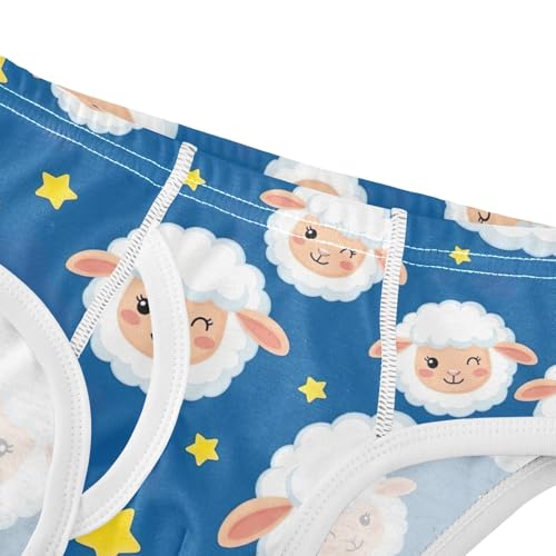 CHIFIGNO Cute Cartoon Sheep Blue Boys' Briefs Cotton Boys Underwear Soft Breathable Brief Underwear4