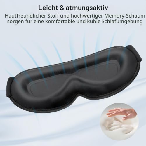Gritin 3D Schlafmaske für Seitenschläfer Upgrade Atmungsaktive Schlafbrille – Ansicht 6