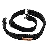 TLO Outdoors Paracord Rifle Sling with Quick Detach (QD) Swivels | ONLY Fits Guns, Shotguns, Crossbows with QD Mount Receiver/Sockets | Extra Wide, No-Slip Adjustable 2-Point Strap (Black QD)