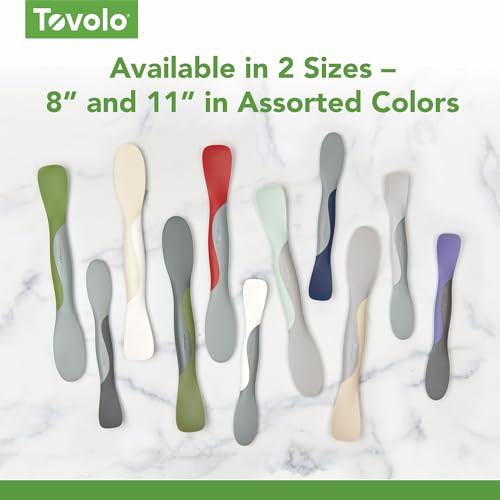 Image of Tovolo Scoop and Spread Large Dual End Peri Purple and Charcoal Gray Silicone Sandwich Spreader Tool with Nylon Handle, BPA Free Dishwasher Safe Silicone and Nylon Tool for Spreading and Scooping