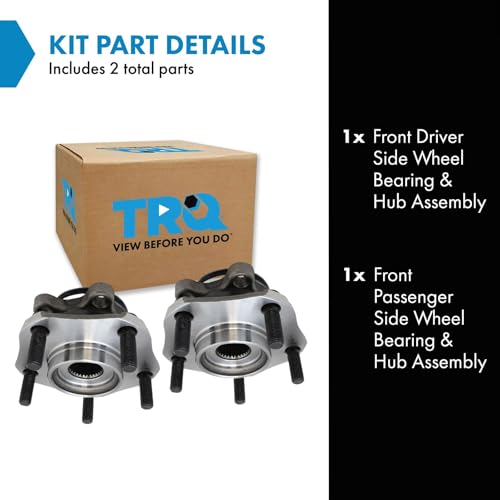 Image of TRQ Front Driver and Passenger Side Wheel Bearing and Hub Assembly Set 2 Piece Compatible with 2015-2018 Chevrolet City Express 2013-2019 Nissan NV200 2013-2019 Sentra 2013-2017 Leaf