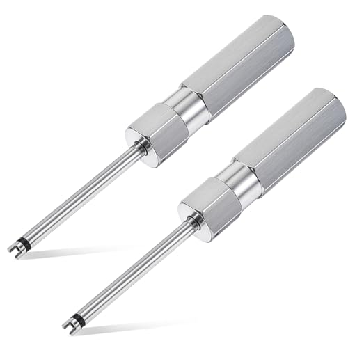 Image of 2 Pieces Valve Stem Removal Tool, 4.3 Inch Long Valve Core Removal Tool Tire Valve Stem Tool Valve Stem Puller Screwdriver Valve Stem Core Remover for Schrader Valve Cores Valve Stem Installation