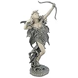 Design Toscano CL54974 Rhiannon The Archer Garden Fairy Statue, Two Tone Stone Finish