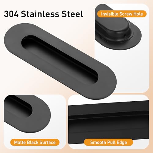 Malimali 6 Inch Pocket Door Pull Recessed Sliding Door Handle Hardware by Malimali - Used condition - Image 3