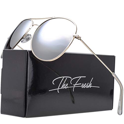 Image of The Fresh Classic Aviator Frame Light Color Lens XL Oversized Sunglasses Gift Box