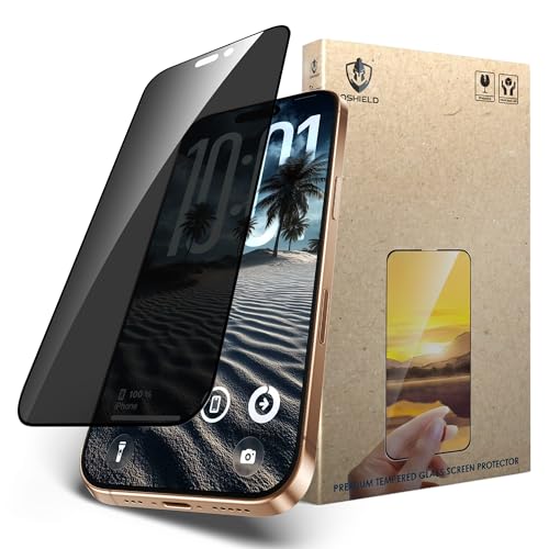 Image of IQShield My-View Privacy Screen Protector Tempered Glass Guard for iPhone 17 and iPhone 16 Pro, 9H Hardness, 2-Way Anti-Spy, Case Friendly [1 Pack]