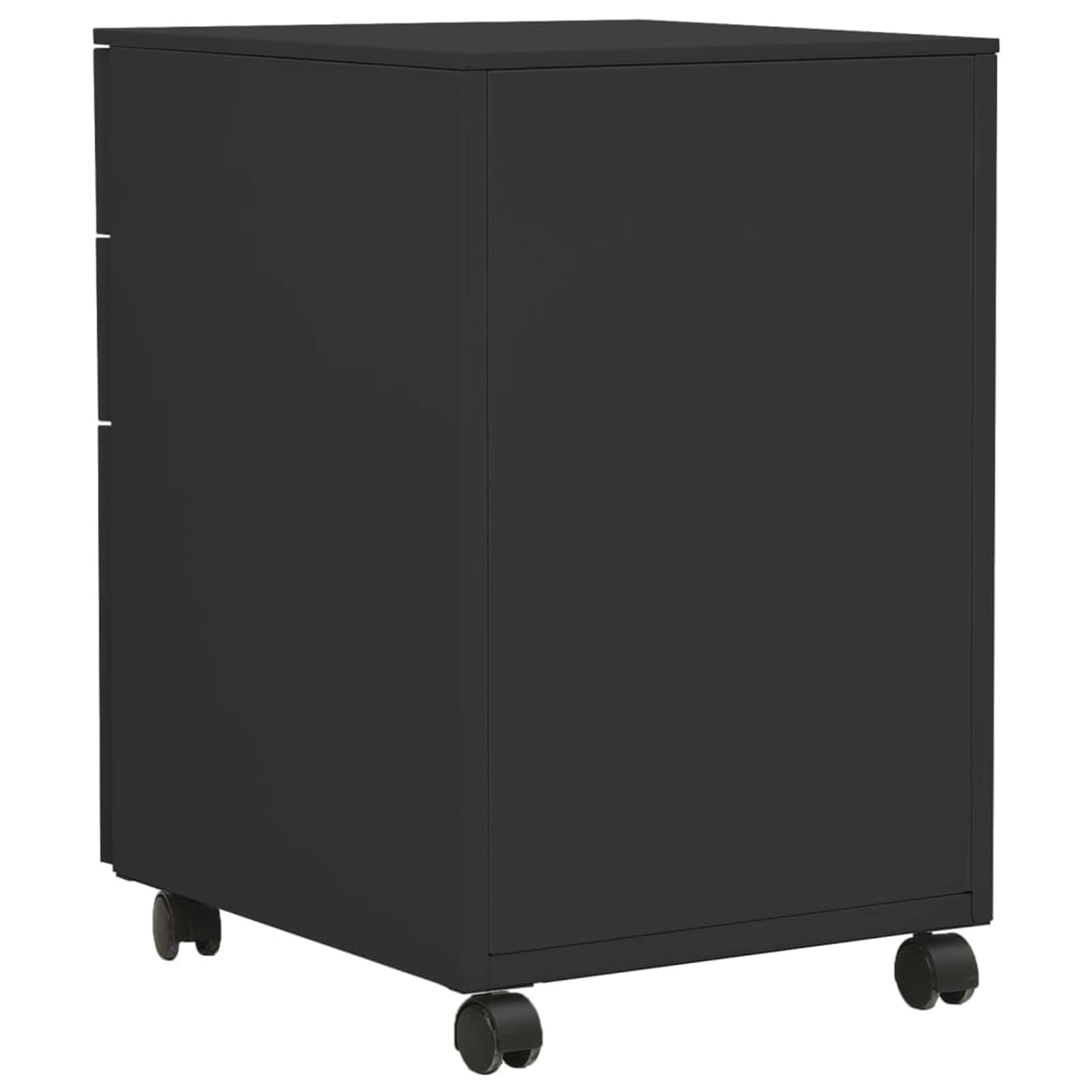 Schedario Mobile Antracite 39x45x60 cm in Acciaio,Cassettiera, Mobiletto da Ufficio con Serratura,Regolabile per Cartelle Sospese, Superficie Testurizzata, per Ufficio, Studio