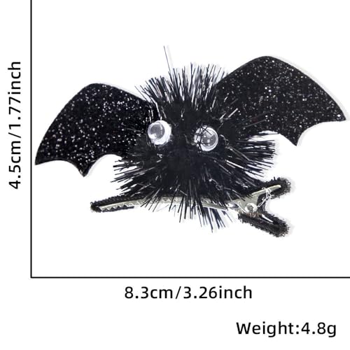 Pinzas para el cabello Halloween Bat negras y moradas miniatura 5