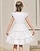 Arshiner Girls Ruffle Sleeve Dress Tiered Swing Casual Summer White Wedding Guest Sundress with Pockets