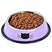 Legendog 3PCS Pet Bowl Stainless Steel Non-Skid Base Dog Bowl Cat Bowl with 2 Food Scoop (Grey+Black+Purple)