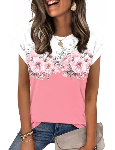 Image of Zeagoo Womens Tops Summer Casual Cap Sleeve Tshirts Shirts Business Dressy Spring Fashion Outfits Trendy Clothes