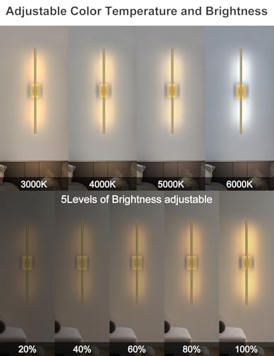 Image of Battery Operated Wall Sconces Set of 2: 10000mAh Rechargeable Wall Lights with Remote, 360 Rotate 3000K-6000K LED Wireless Wall Light Fixtures Decor for Bedroom Living Room Hallway Picture Lighting
