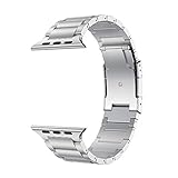 LDFAS Compatible for Apple Watch Band 41mm, Titanium Metal Strap for iWatch Band Compatible for Apple Watch Series 9/8/7 41/38mm Band, Silver