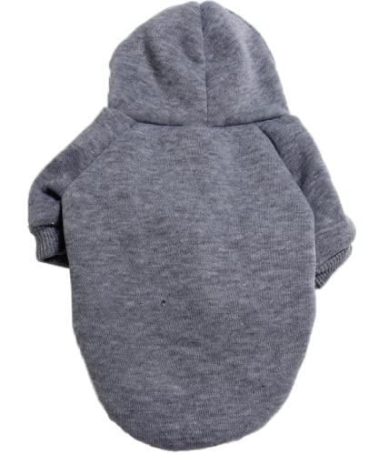 Ohana Winter Hoddy - Solid Colors Monochromatic T-Shirt Hoddy With Sleeves For Cats And Dogs - Grey Medium Size, Pcw0002/06