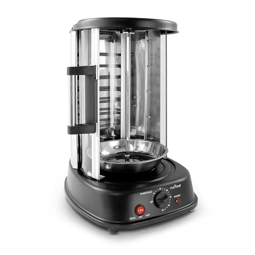 Encuentra la mejor selección de Pastor eléctrico los diez mejores. 30 NutriChef - Horno giratorio vertical Shawarma – Asador, Shawarma y Kebab – Resistente a las manchas, eficiencia energética – Puerta resistente al calor – Incluye estante...