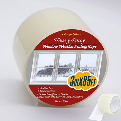 Transparent Weather Sealing Tape, 3-Inch x 85FT, Clear Draft Isolation Sealing Film - Clear Draft...