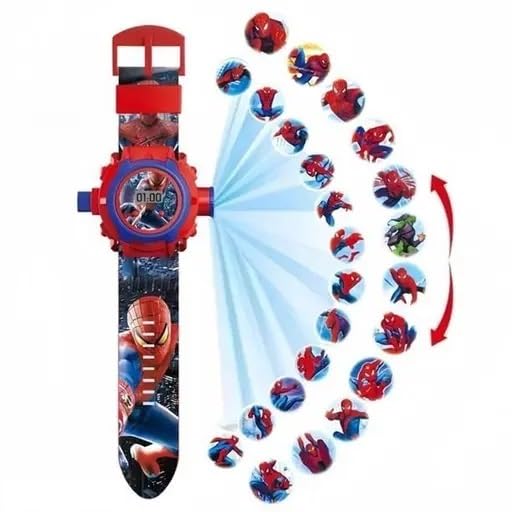 Accessorize Kingdom Spider-man 24 Images Projector Watch Digital Wrist Watch for Boys and Girls Gift X-mas Gift