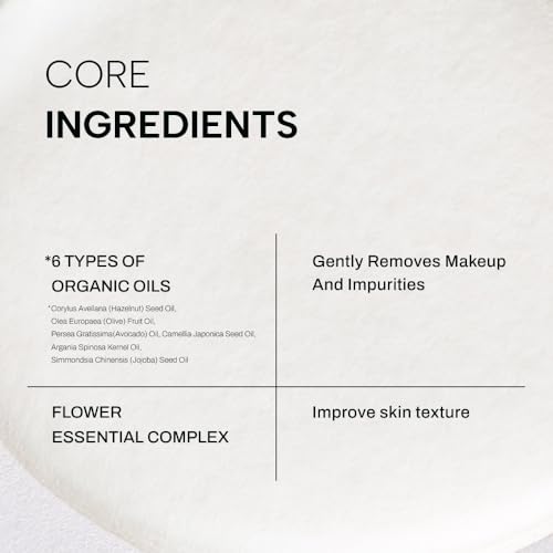 Whamisa Organic Flowers Cleansing Oil, Face Cleanser, Postbiotic-Rich Makeup Remover for Deep Cleansing, Pore Care, Rolling, Fermented, Easy Clean (260ml) - Image 6