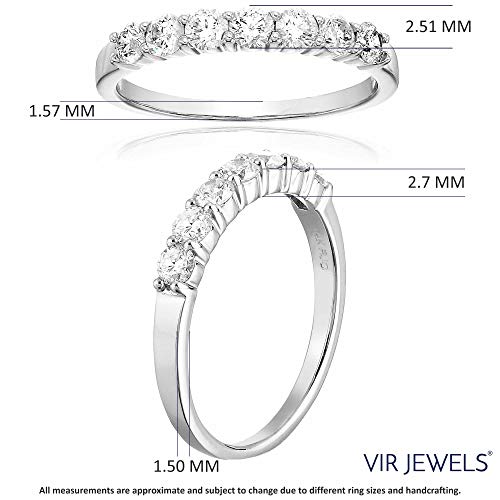 1/2 carat (ctw) Diamond Wedding Anniversary Band for Women, Round Diamond Engagement Ring 14K White Gold Prong Set 0.50 cttw, Size 4-104