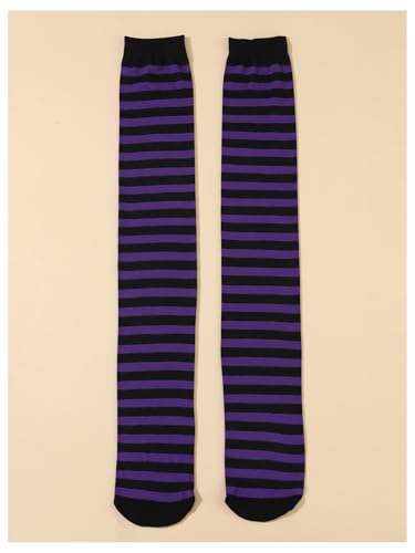 Image of SHENHE Women's Striped Thigh High Socks Over The Knee Socks Tights Long Socks Leg Warmers