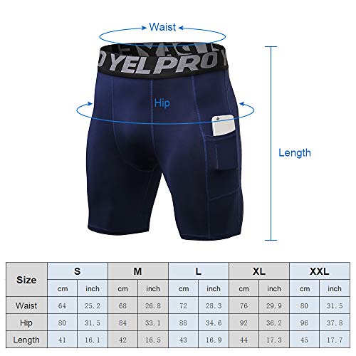 Calção, Andoer Shorts de compressão masculinos com 3 calções e cuecas de treino ativo com bolso