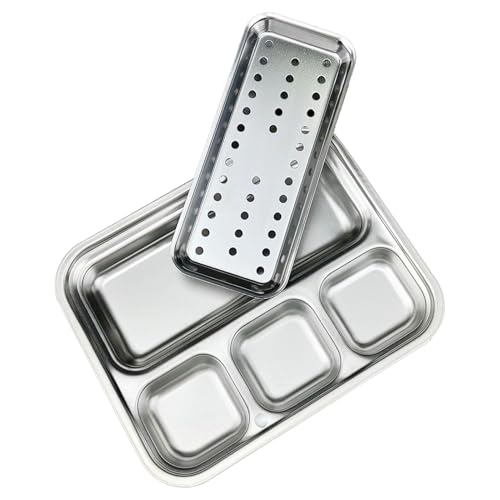 Divisor de salsa, platos divididos para condimentos para barbacoa, bandeja de condimentos para barbacoa, salsa de tomate de soja, platos para servir vinagre, sushi, aperitivos, camping, fiesta