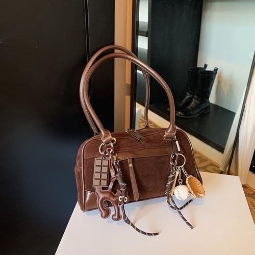 Bowler Bag Purse: Suede City Tote Bag For Women, Crossbody Handbags For Work Schools, Bolsas De Mujer4