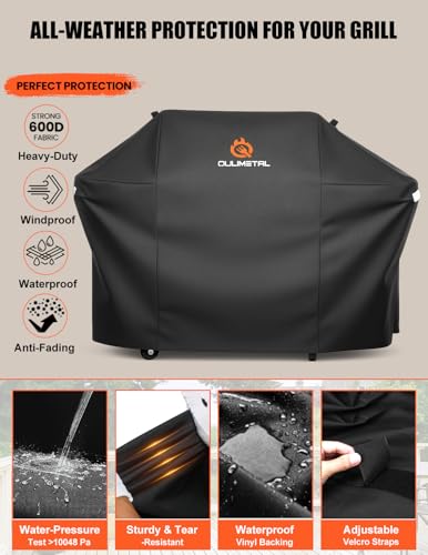Image of QuliMetal 65 Inch Grill Cover for Weber Genesis II 400 Series | 600D Waterproof Grill Cover for 4-5 Burners Weber Char-Broil Nexgrill Brinkmann Kenmore Compared to 7131(Not Fit 2022 E-435)