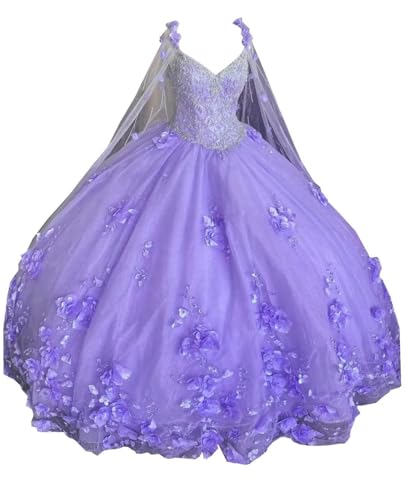 3D Flowers Quinceanera Dresses with Cap Off The Shoulder Princess Sweet 16 Party Prom Dresses Ball Gowns with Wrap