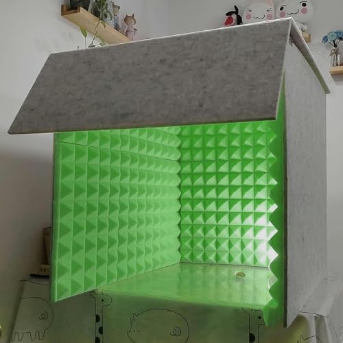 Schallschutzhaube für den Schreibtisch, Schallabsorptionshaube, tragbares Aufnahmestudio, Heimaufnahmestudio, Mikrofonisolationsschuppen, Geräuschreduzierung, Podcast, Akustikbehandlung (grün 80 * 80