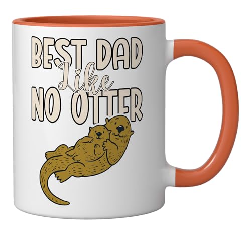 Taza de cerámica para papá 11 onzas naranja blanco miniatura 2