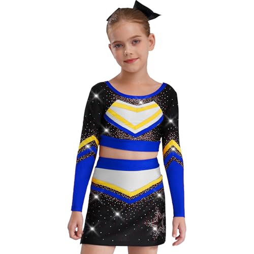 Costume de cheerleading bleu pour fille de 15-16 ans