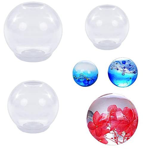 Moldes De Silicona Para Velas De Jabón DIY Para Resina | Moldes De Resina Epoxi Sin Costuras | Moldes De Silicona De Esfera 3D Transparente Para Resina, Molde De Resina De Esfera Redonda Para Joyería Cover