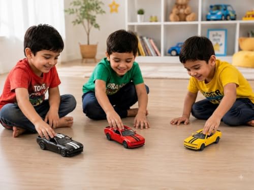 Image of Royals hub Die-Cast Metal Sports Car Toy for Kids,1:36 Scale Dodge Challenger Pull Back Toy Car with Light & Sound Realistic Interior, Premium Car Model for Boys & Girls【Colors as Per Stock】