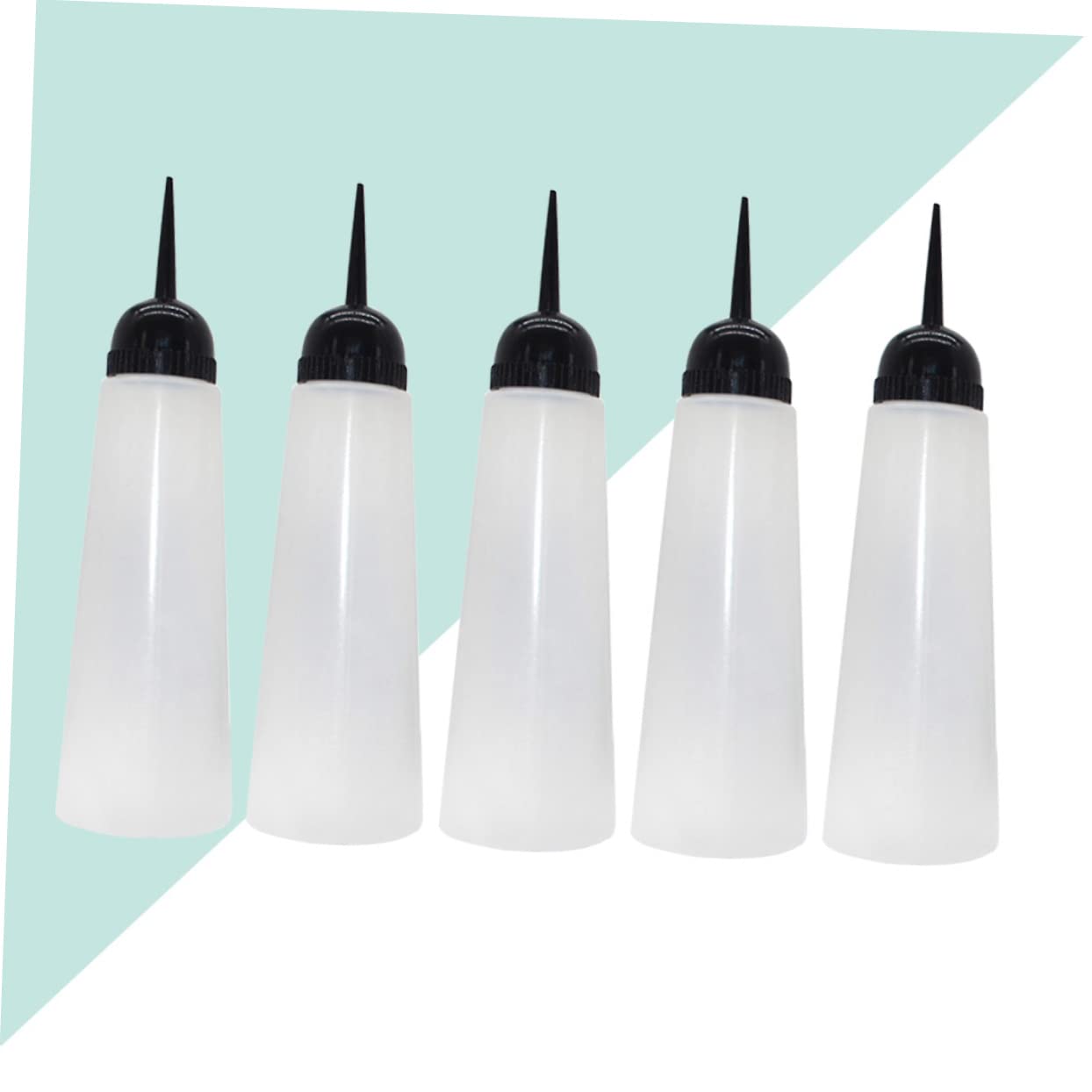 PartyKindom 5Pcs Hair Dye Bottles Refillable Oblique Nozzle Shampoo Containers for Easy Hair Coloring Durable and Clean Application for Salon Use