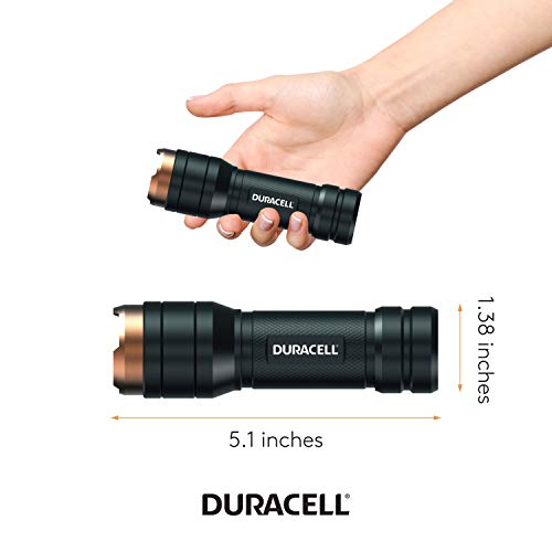 Duracell 250 Lumen Aluminum Flashlight for Everyday Use - Reliable, Durable, and Portable Design with 3-AAA Batteries Included. Great for in-Door & Out-Door Use