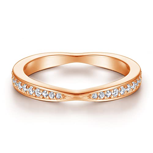 Bague Croix en Argent Véritable pour Femme avec Zirconium Scintillant