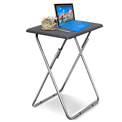 Image of Garden 4 you Folding TV Tray Table /TV Dinner Trays Tables for Eating,Stable Tv Trays Table 25In, Folding Tray Side Table, Foldable Snack Tables for Bed & Sofa, 15 x 18.9 x 26 in (Grey,1PC)