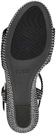 GUESS Women's Hippa Heeled Sandal, Black 001, 8 | Image 3