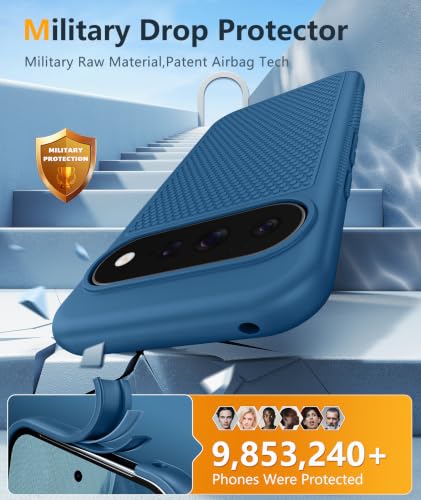 Image of FNTCASE for 11 /11 Pro Case: Soft TPU Non Slip Blue | With Screen Protector, Shockproof Drop Protection, Matte Textured Protective Cell Phone Cover, for Daily Use, Blue