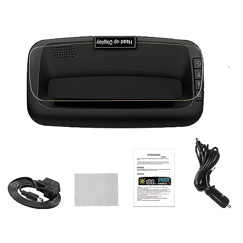 Riloer OBD & GPS Scanner Head-Up Display, Car HUD C5 Vehicle Speed Clear Fault Code Fuel Consumption, Compatible with All Cars