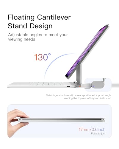 Inateck for iPad Air 13" Case with Keyboard, Slim Design, Milky White - image 5