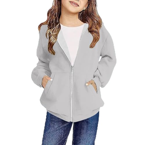 Zip Up Hoodies for Girls Oversized Fleece Hooded Sweatshirts Long Sleeve Pullover Tops Fall Coats with Pockets